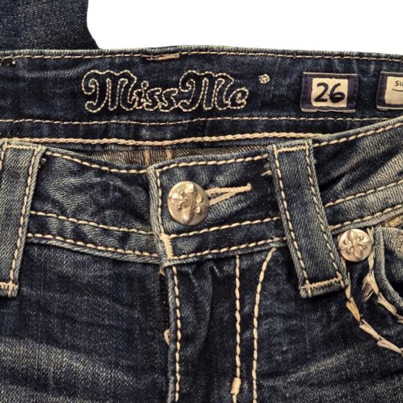 Miss Me Boot‎ Cut Bling Pockets Stretch Women's Size 26 x 30.5 - Picture 7 of 11